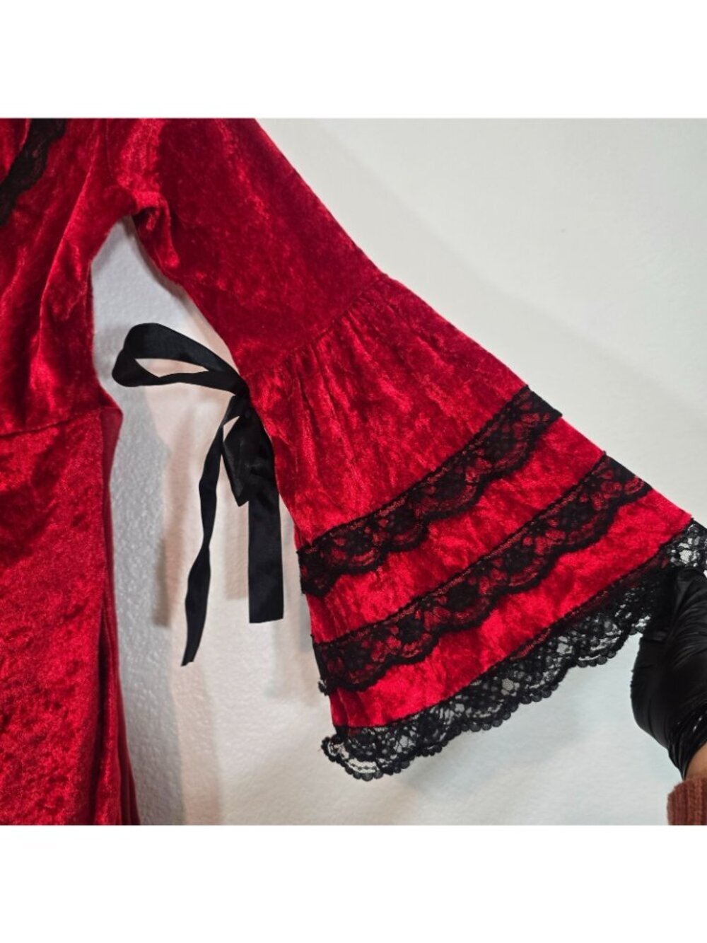 Strangeling Red Riding Hood Costume Dress Youth Large Velvet Gothic Cosplay - Picture 7 of 10